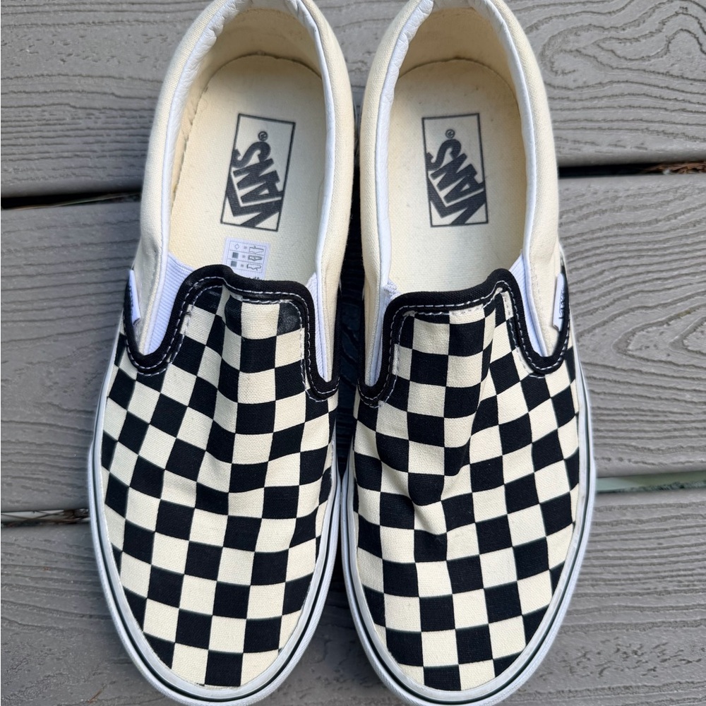 Vans Kids Slip-On Sneakers in Black and White Checkerboard